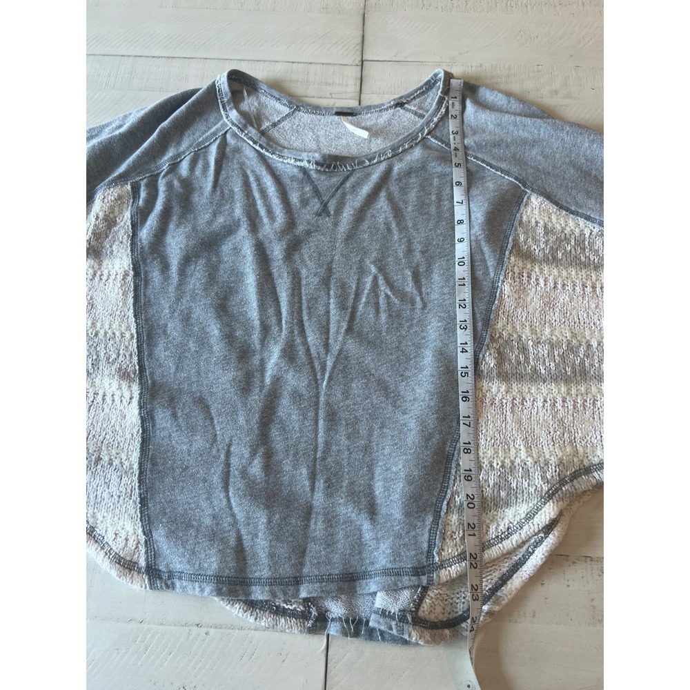 Free People Beautiful Sinner Sweatshirt Sweater Gray Ivory Alpaca Blend Small - Picture 5 of 7